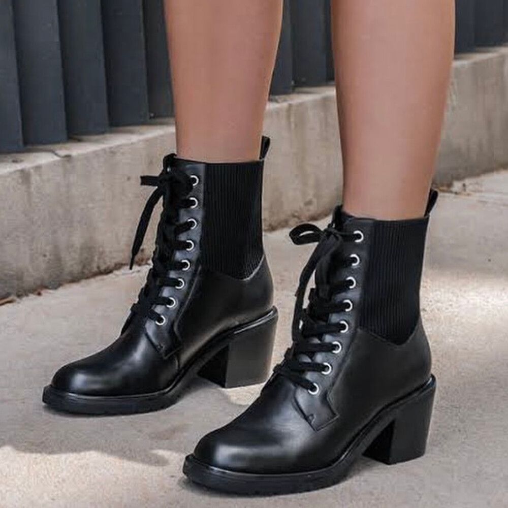 Jo Mercer Boots Size 37 / US 6 Annika Ankle Lace Women Black Leather Shoes