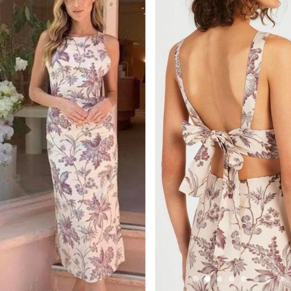 SIR Dress NEW Size 0 XS 8 / US 4 Avery Tie Back Silk Maxi Formal Party BNWT