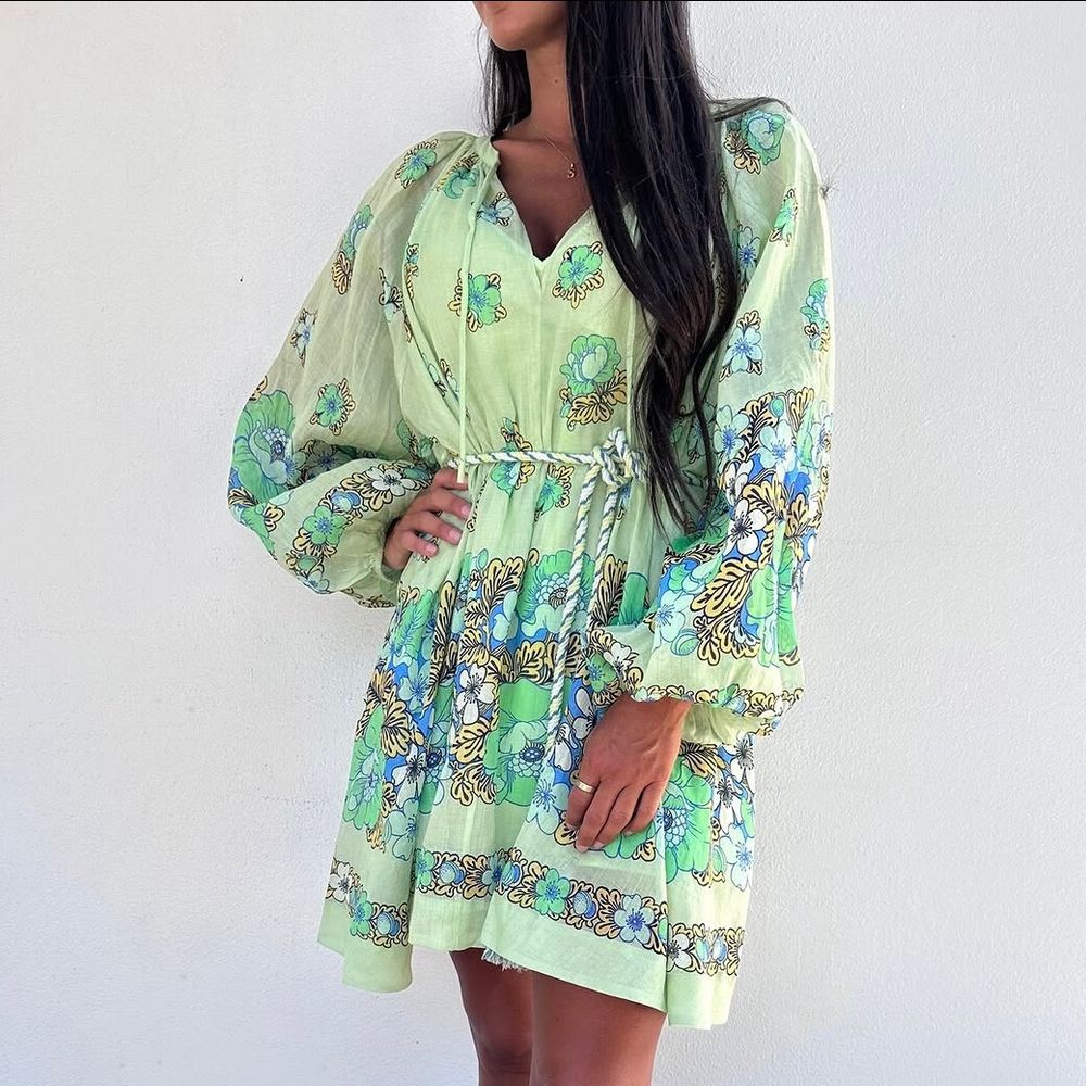 dresses for elegant ladies Mimsie Embroidered Mini Dress Lemon