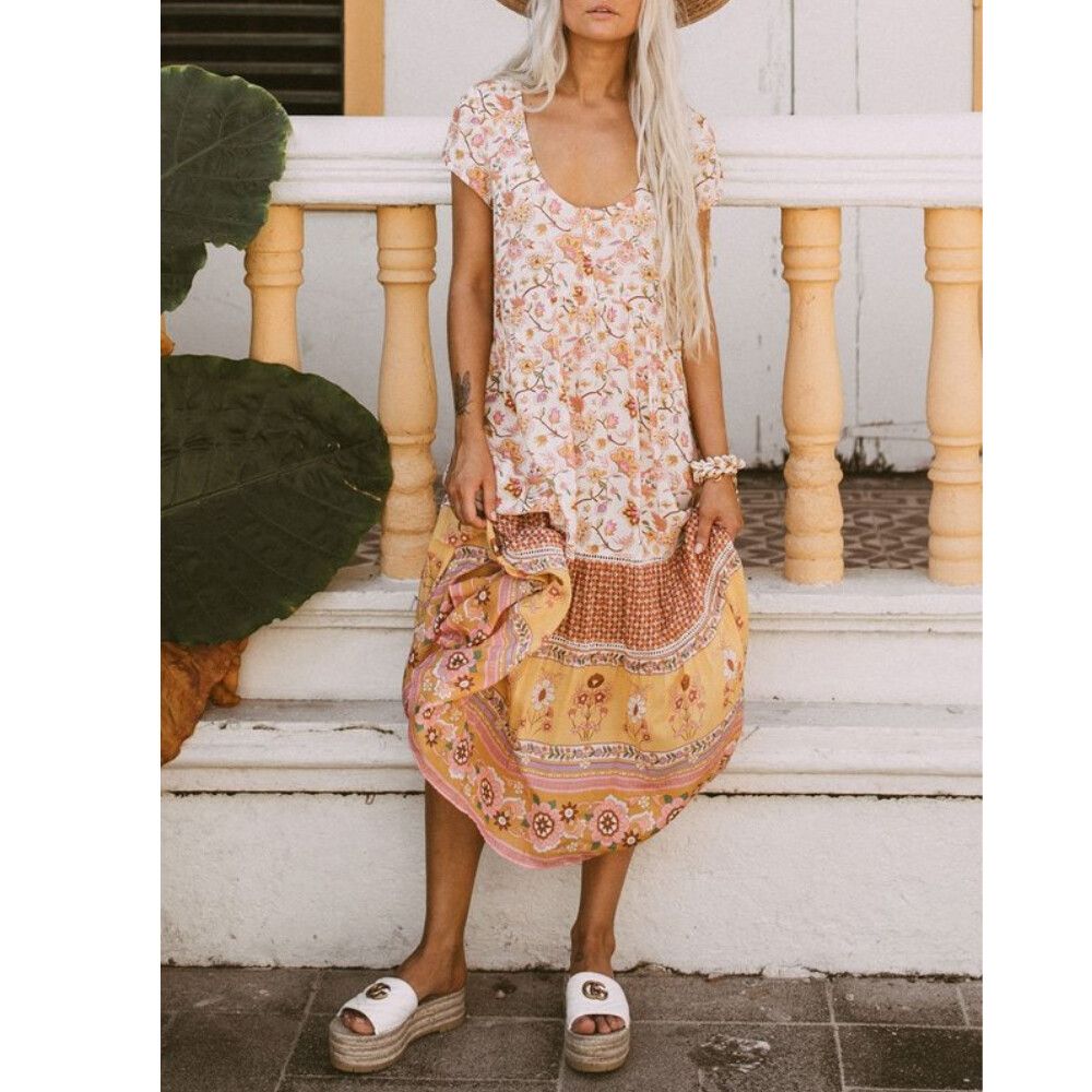 SPELL Dress Size XL / AU 14 / US 10 Midi Portobello Road Babydoll Boho Summer