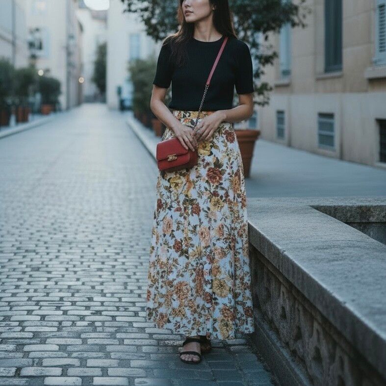 Zimmermann Skirt Size 3 Large L / AU 14 / US 10 Silk Maxi Zippy Basque Floral