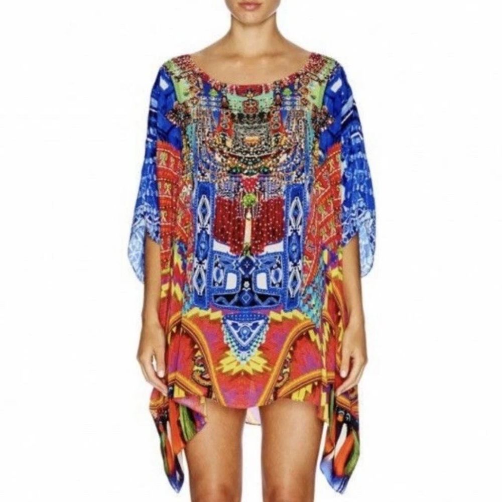 Camilla Dress OS Free Size 100% Silk Freedom Of Play Kaftan Summer Vintage