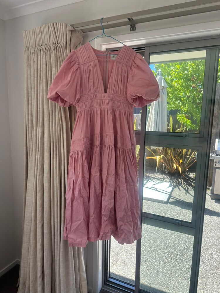 Aje - Aje Fallingwater rushed midi dress on Designer Wardrobe