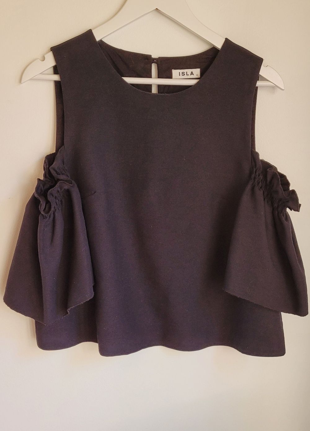 Isla Navy cold shoulder Top