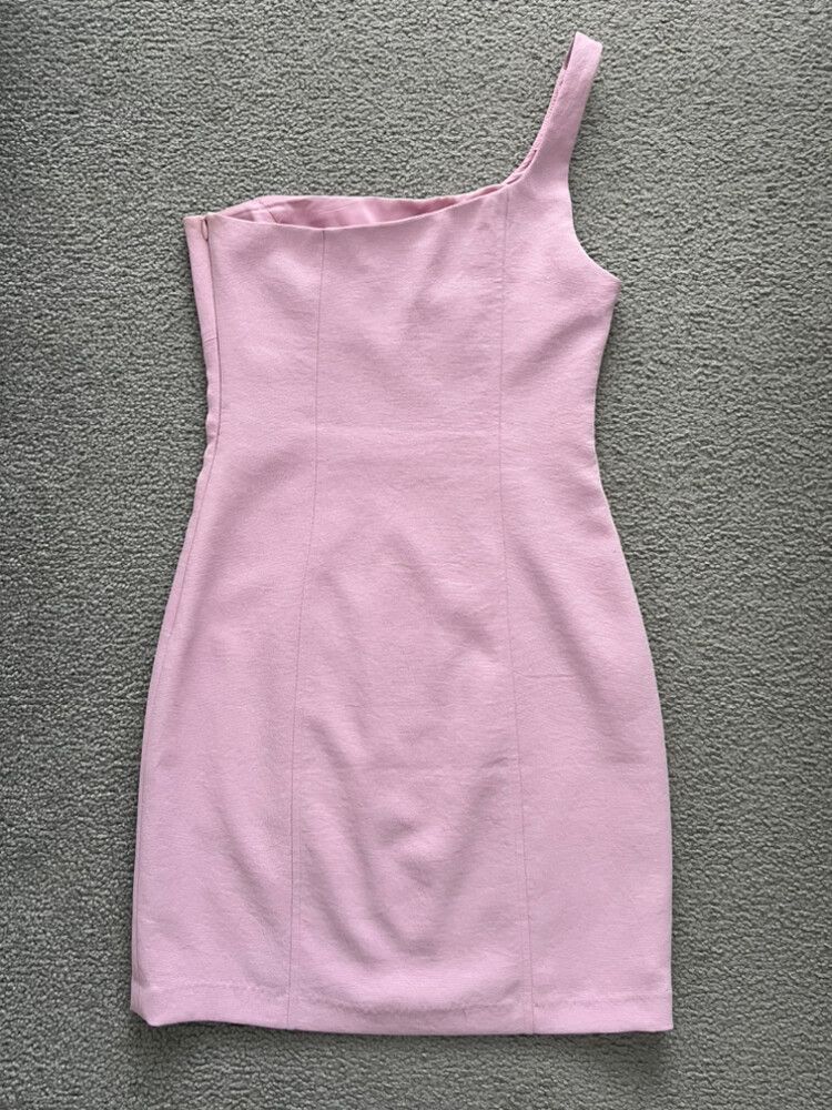 kookai pink one shoulder dress Kookai