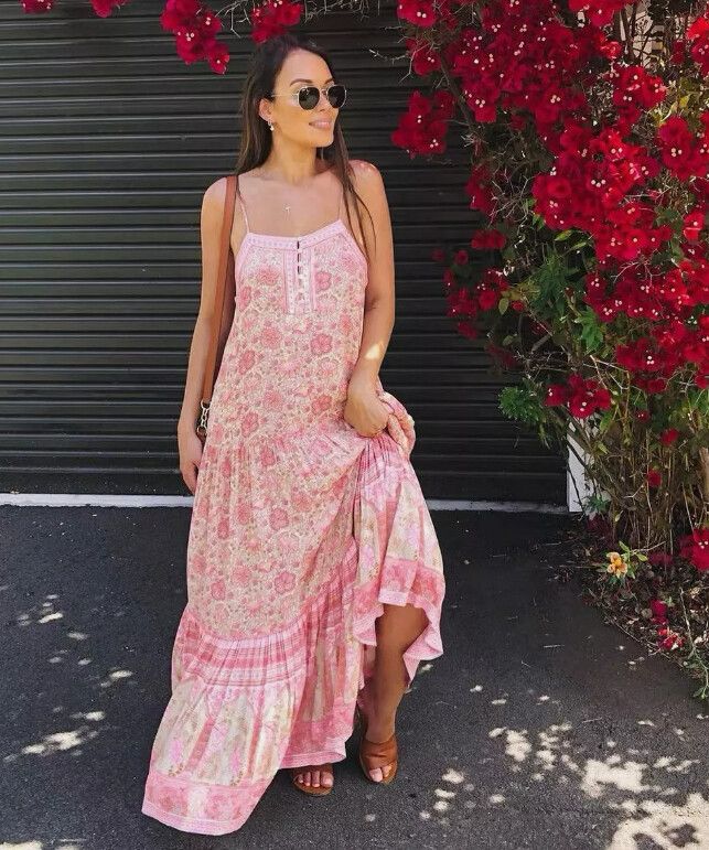 white halter neck flowy dress Wholesale Women's Viscose Blend Conrast Biding Flowy A-Line Strappy Ma main image 1