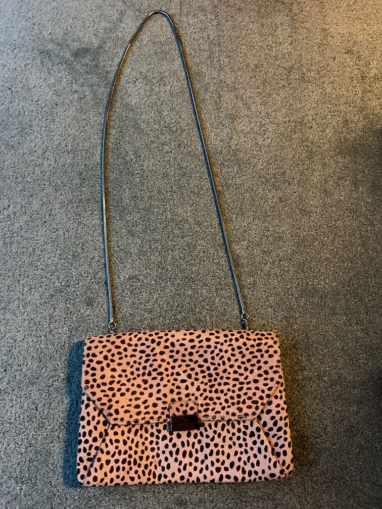 Reiss London Leopard Print Clutch Bag