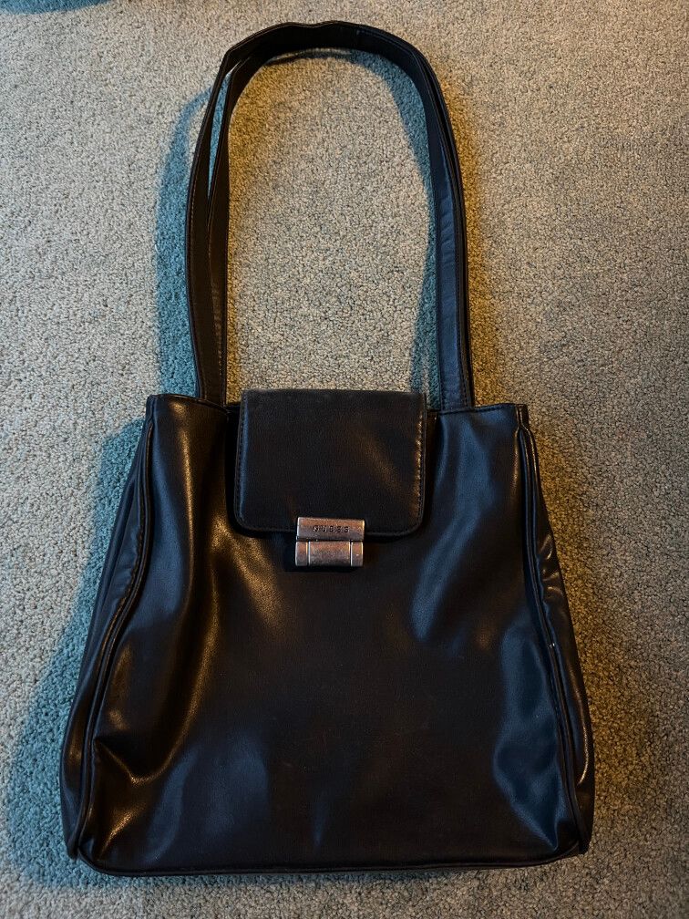 Guess Black Leather Tote Bag