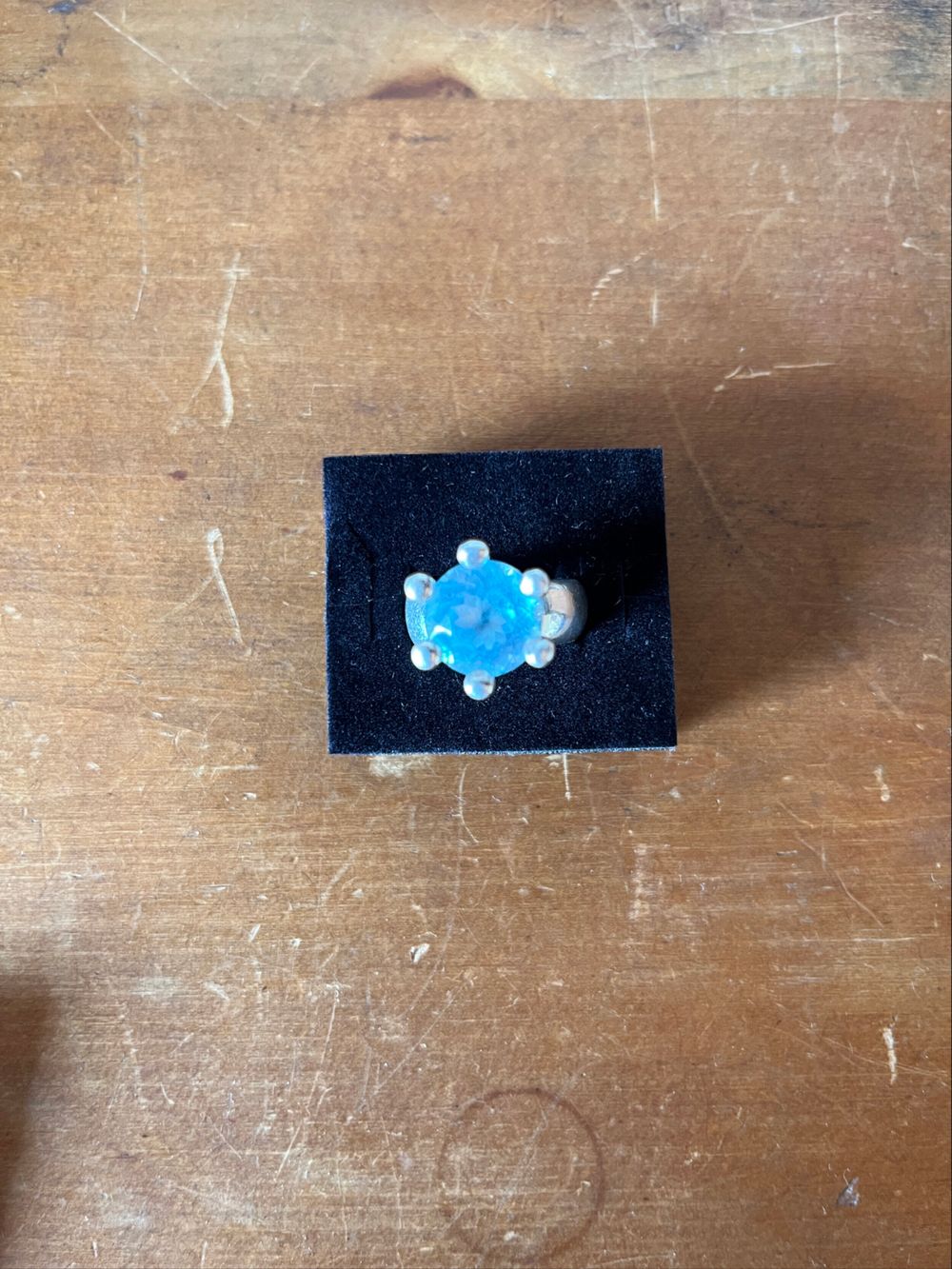 Silver Blue Stone Ring