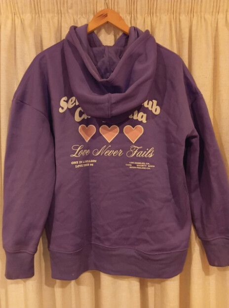 Purple Self Care oversized hoodie
