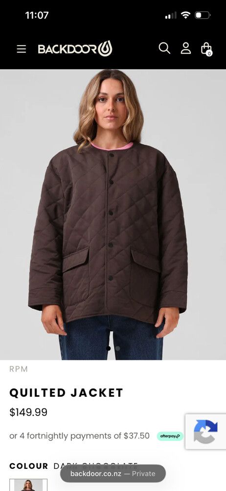 RPM quilted jacket - choc brown