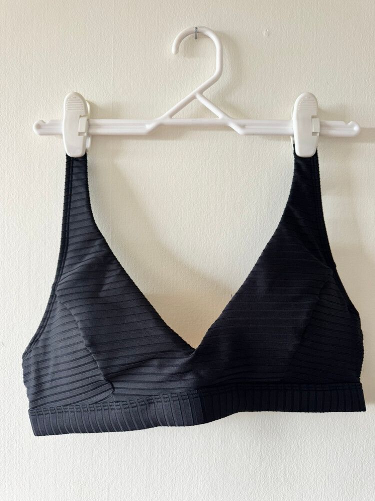 Rip Curl Black Ribbed Bralette Top Size L
