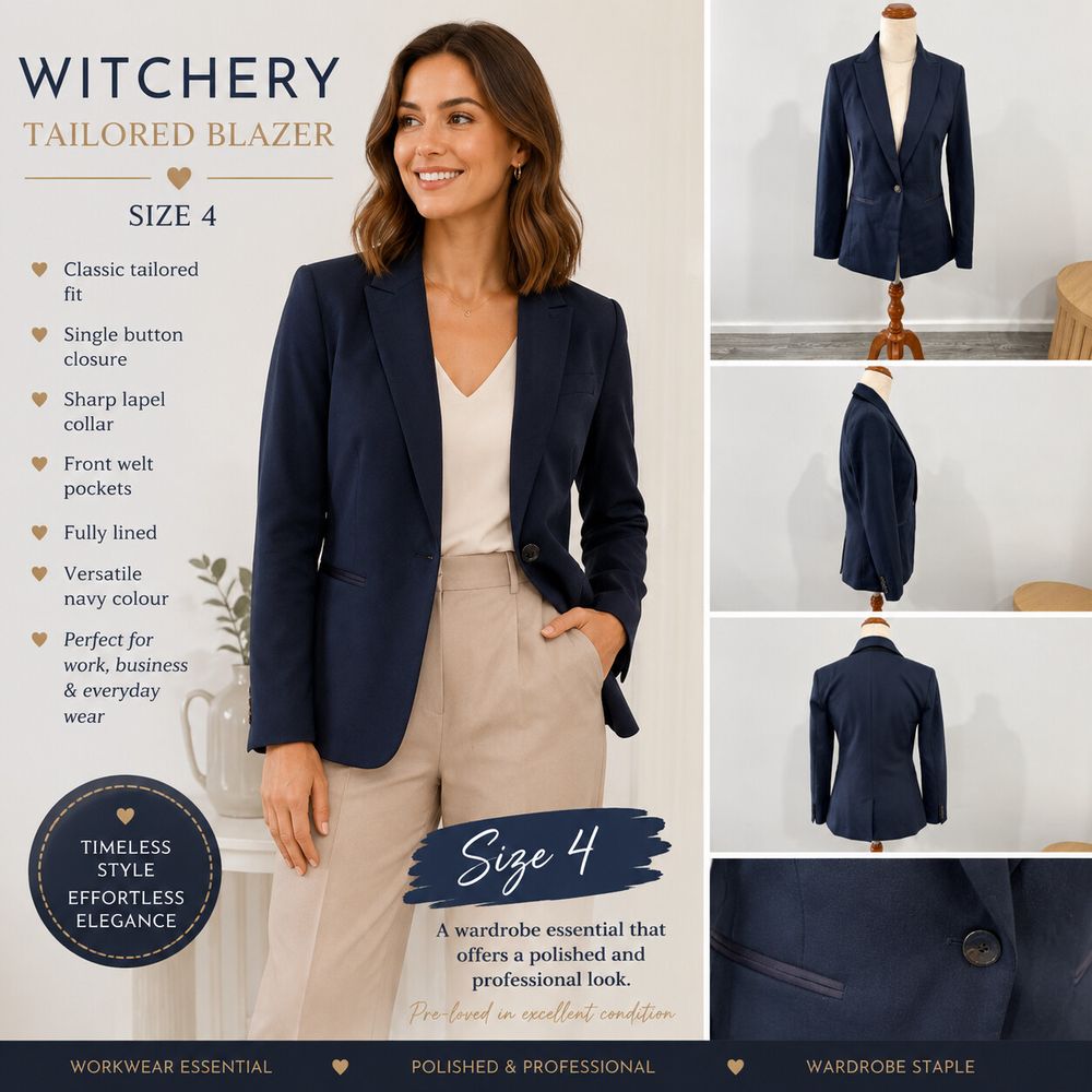 Witchery Navy Tailored Blazer