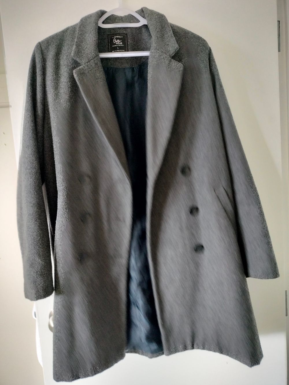 Cotton On Grey Coat Size L