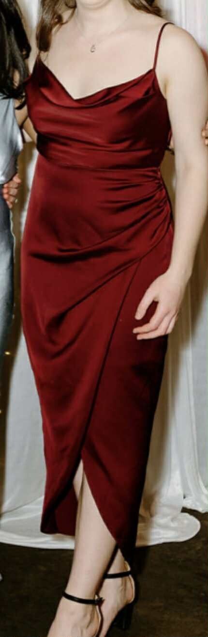 Forever New - Burgundy Midi Drape Dress on Designer Wardrobe
