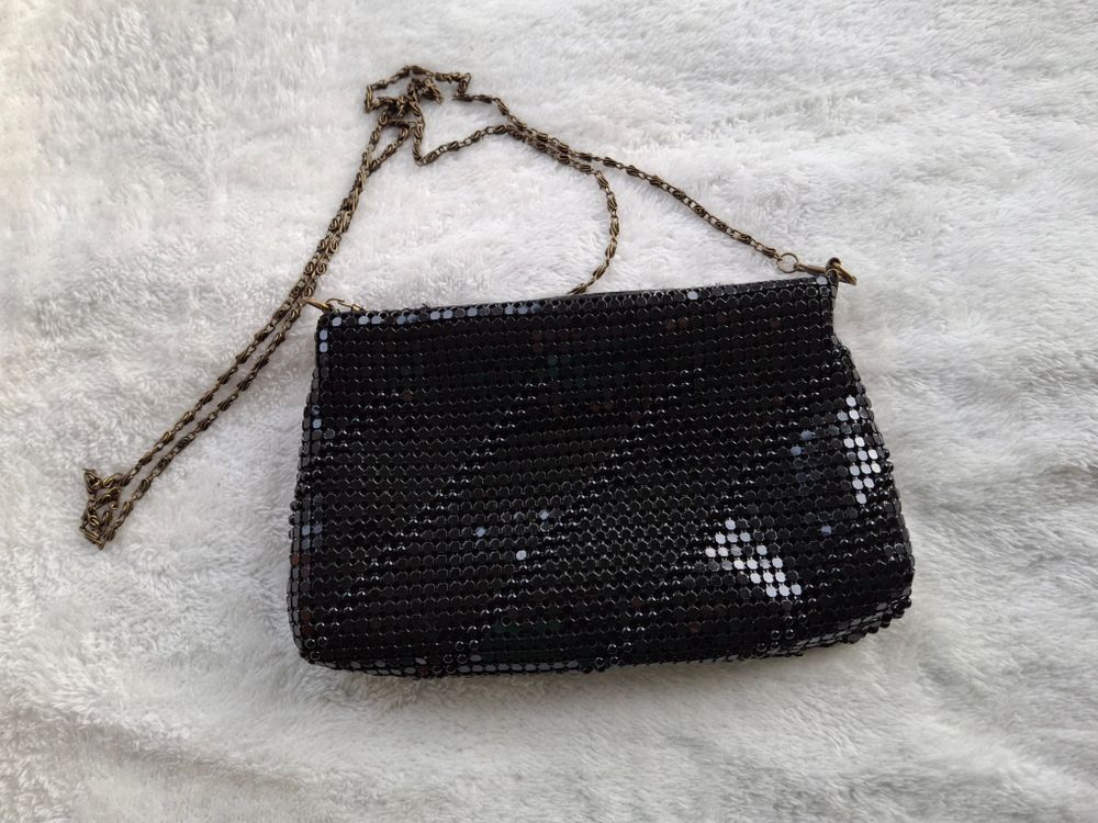 Max Black Sequin Crossbody Bag