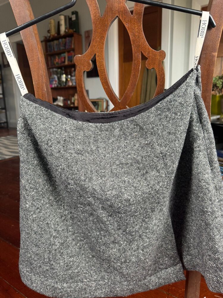 VINTAGE Marilyn Anselm for HOBBS Wool Blend Skirt - Made in England Grey/Black
