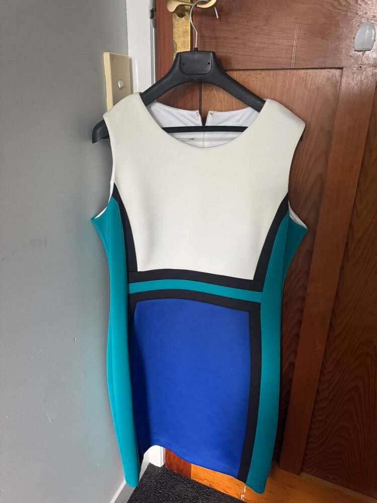 Calvin Klein Colour-Block Cocktail Party Dress - Size [Insert Size]