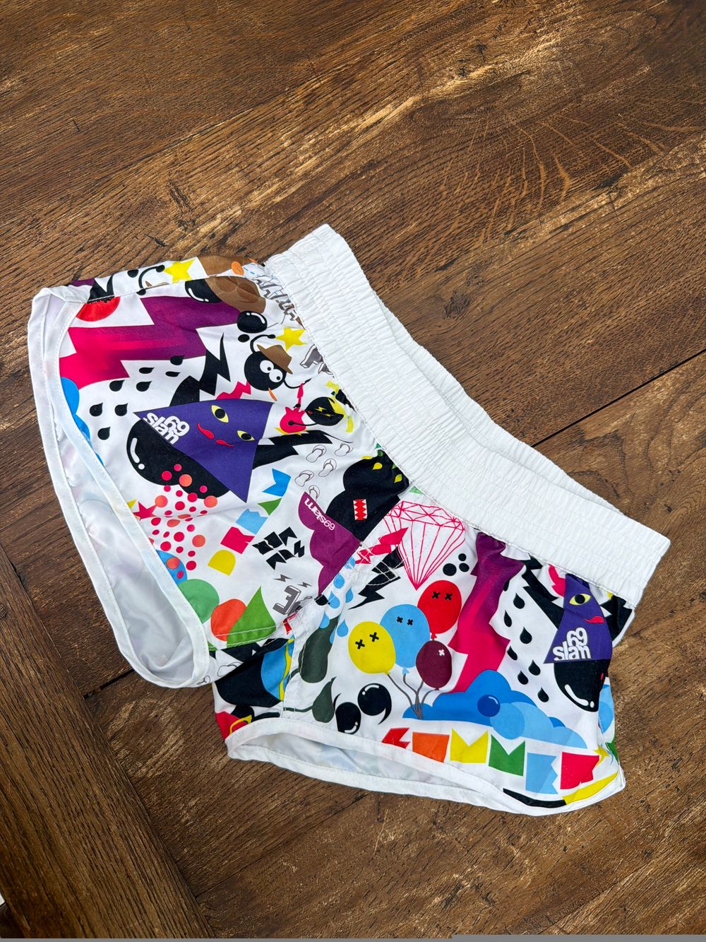 69 Slam White Various Shorts