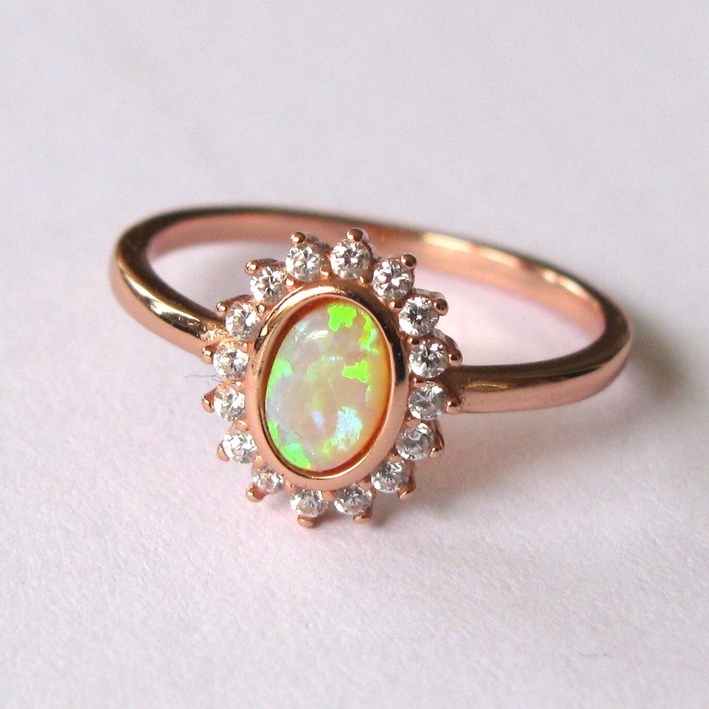Rose Gold Starburst Opal Ring
