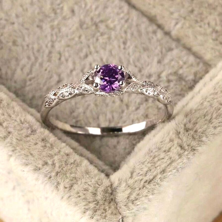 Silver Amethyst Ring - size 9