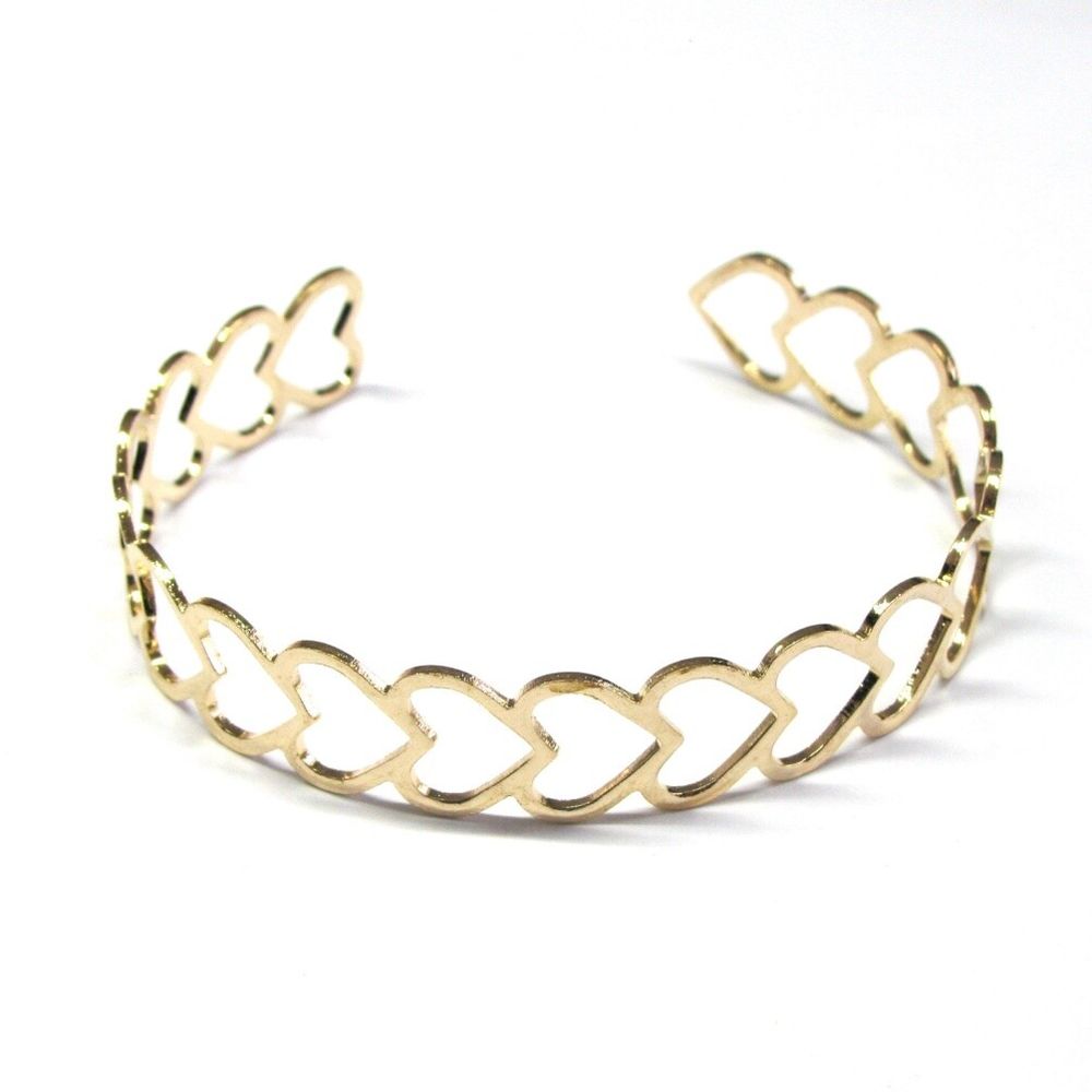 Gold Heart Cuff Bracelet