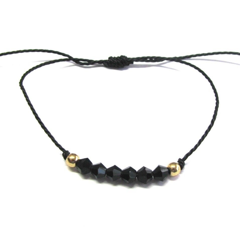 Black and Gold Bead Friendship Bracelet