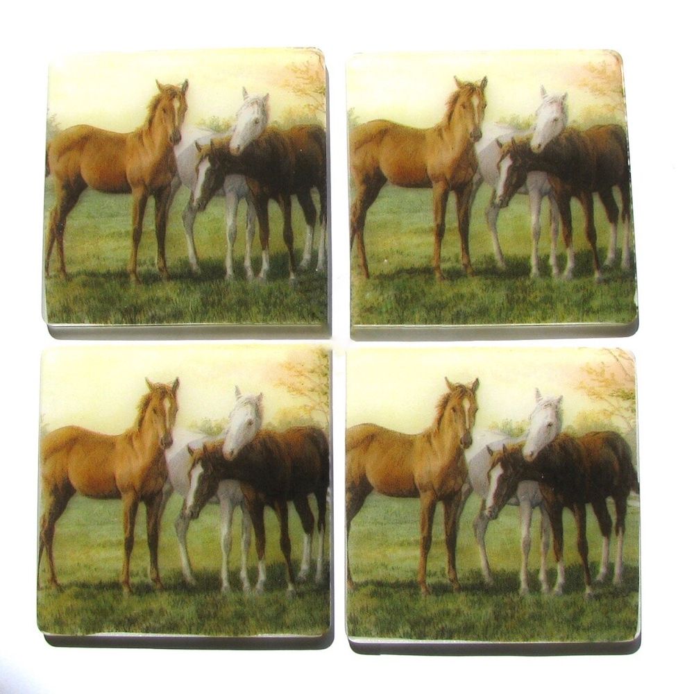 Horse Resin Coasters - set of 4