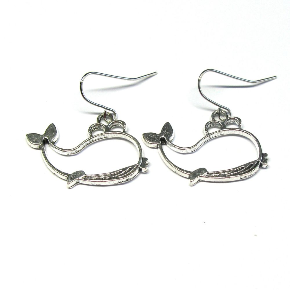 Silver Whale earrings (large)