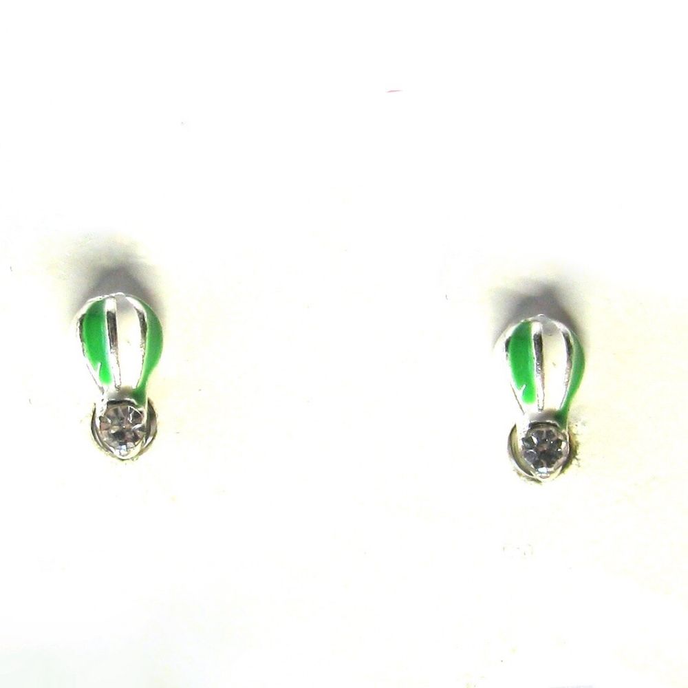 Green and White Hot Air Balloon Stud earrings