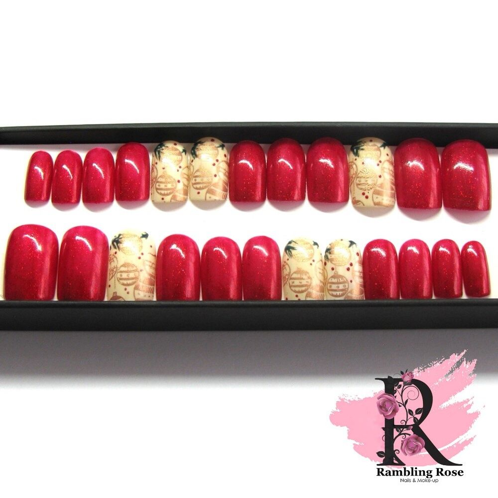 Christmas Baubles Press On Nails