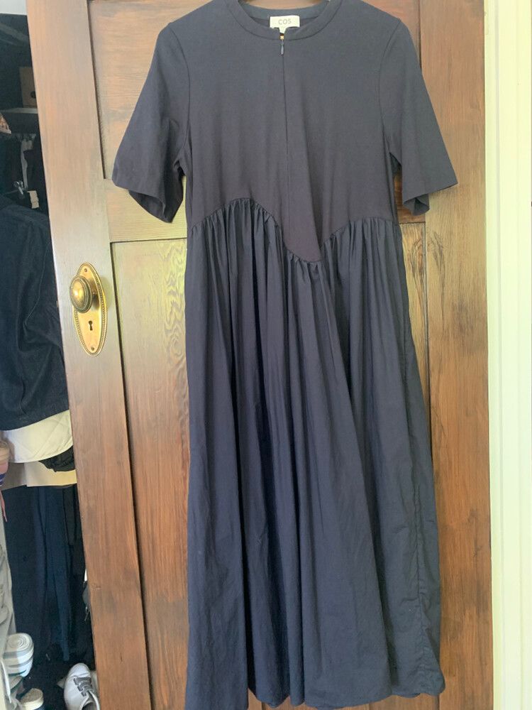 chinese dress ladies COS Baby Blue Asymmetrical Layered Shirt Dress main image 1