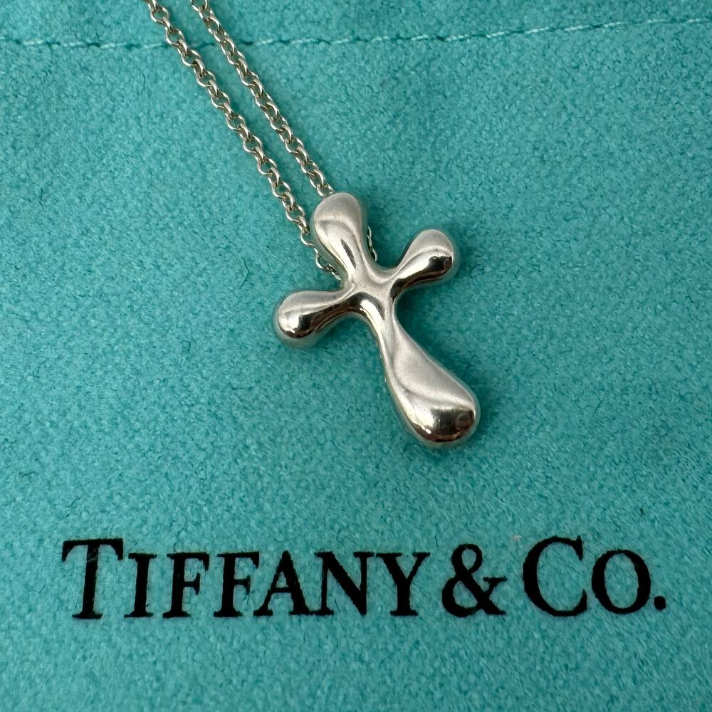 Tiffany & Co Elsa Peretti Cross Necklace in Sterling Silver