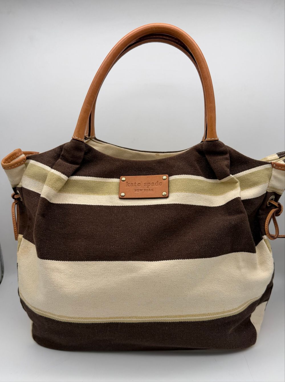 Kate Spade New York Canvas & Leather Stripe Tote Bag