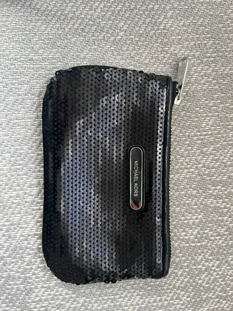 Michael Kors Womens Sequin Clutch Coin Purse