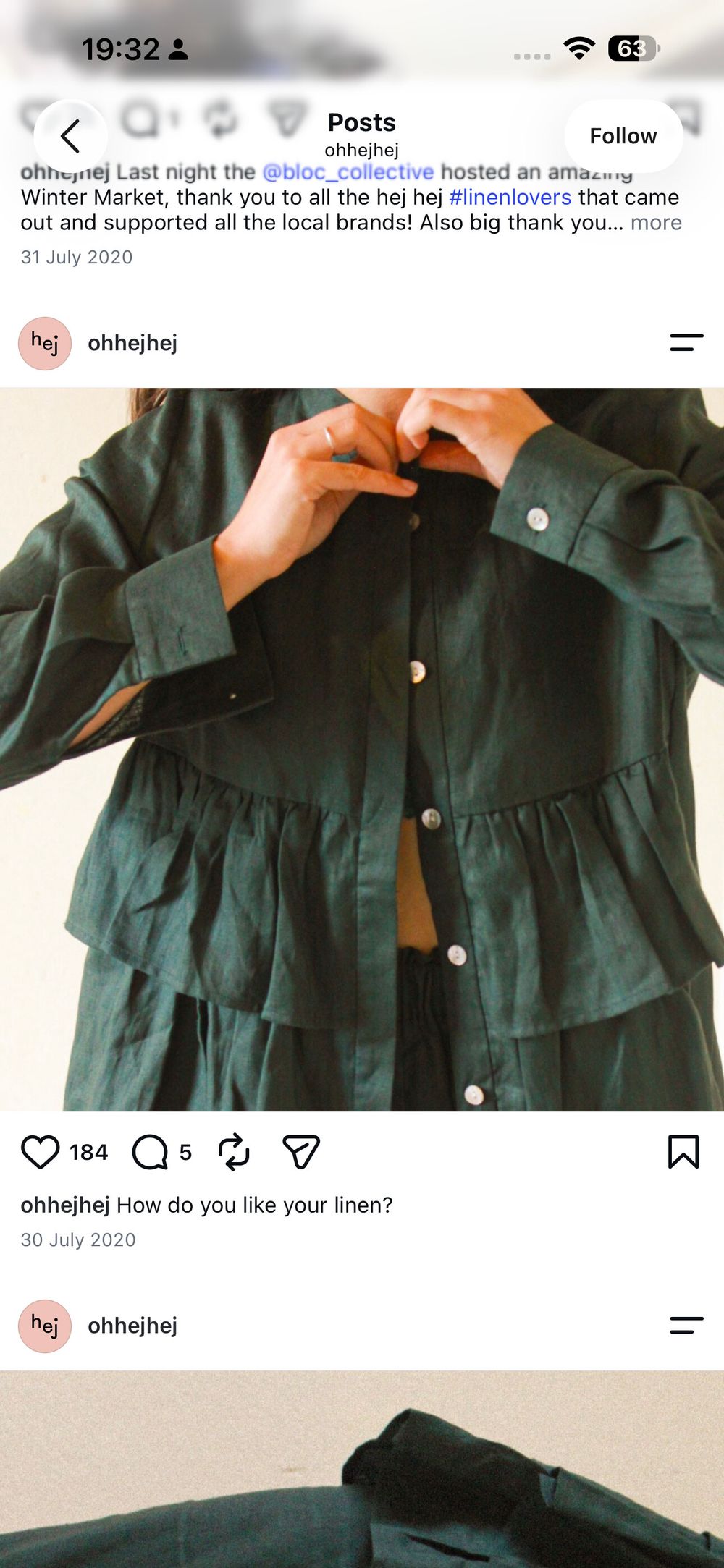 hej hej Linen peplum top