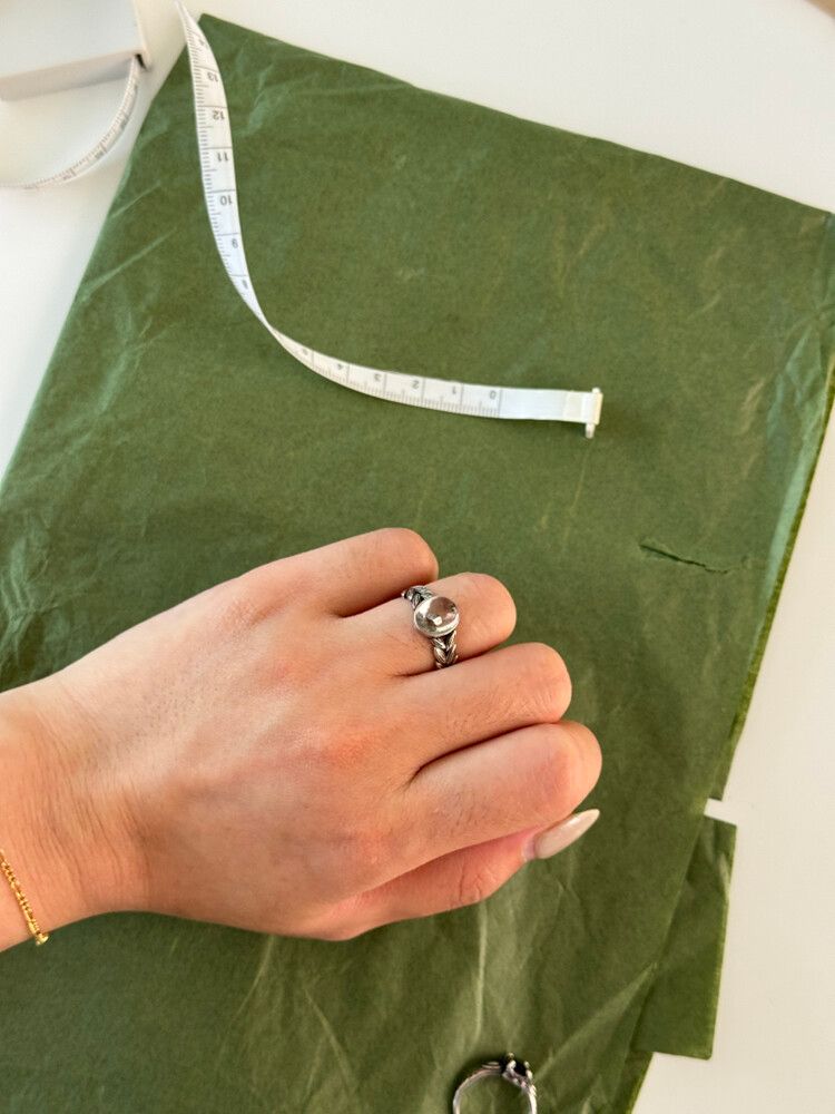 Silver Ring With Whit Crystal
