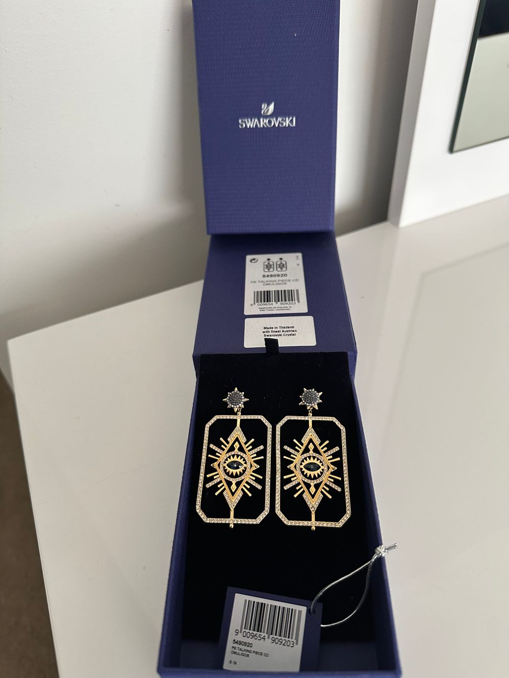 Swarovski Crystal Tarot Magic Pierced Earrings, Gold-Tone-Brand new with tags