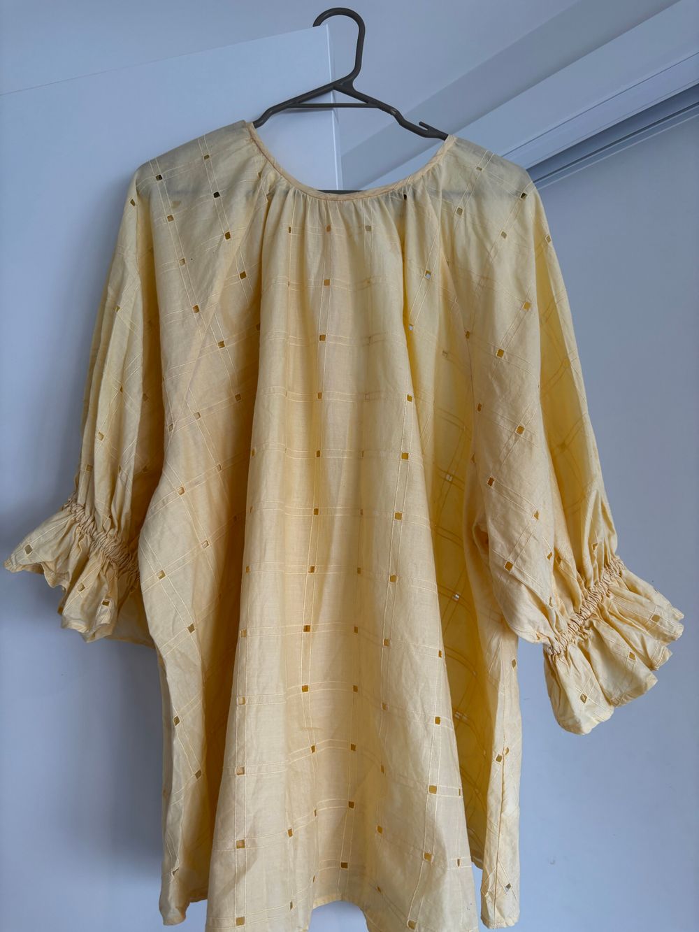 Caitlin Crisp Yellow Eyelet Blouse