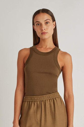 Dark Khaki Pank Tank Top