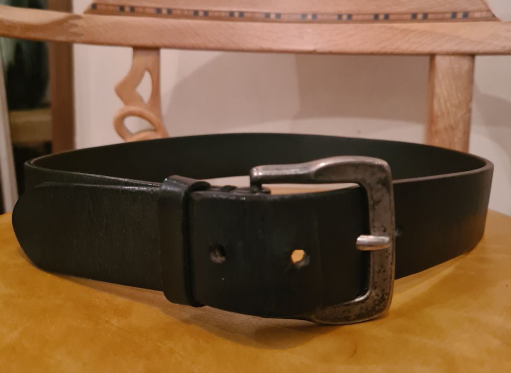 Vintage Black Leather Belt