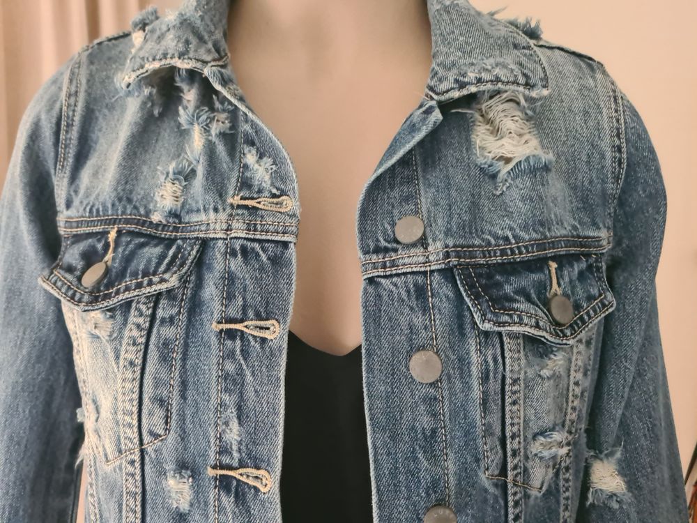 Decjuba Blue Distressed Denim Jacket