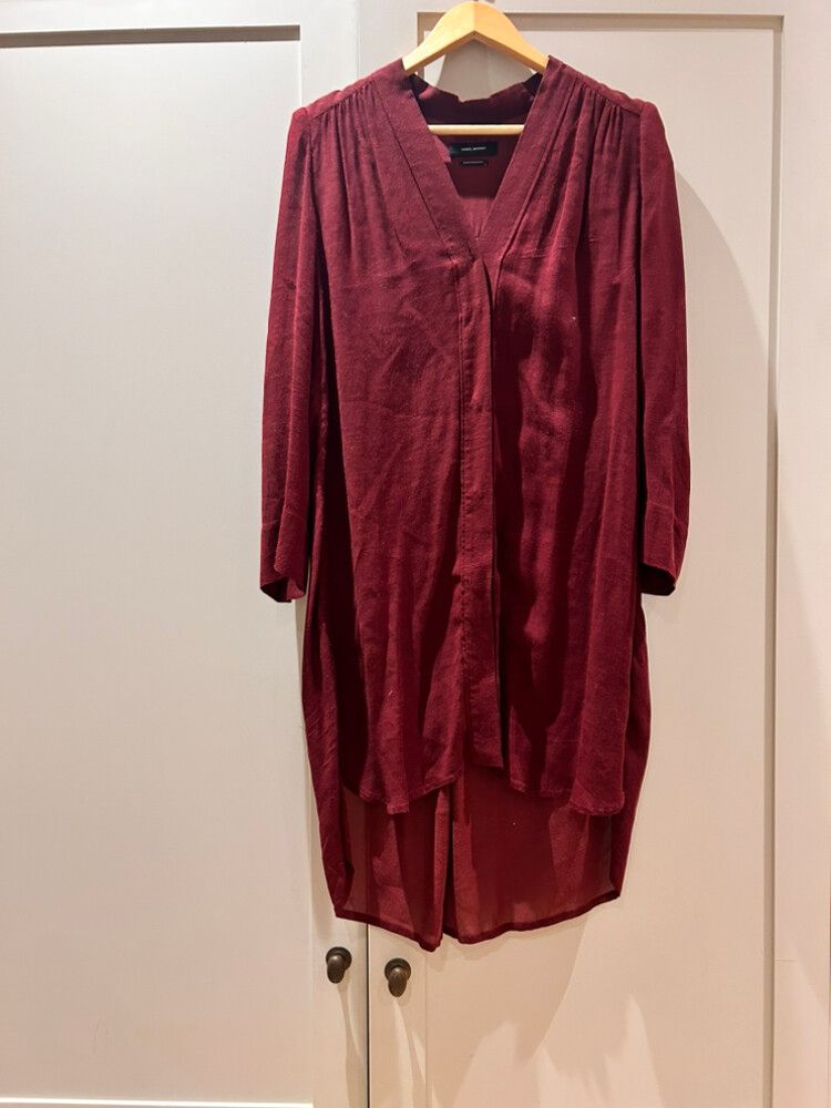 Deep Red Long Sleeved Dress