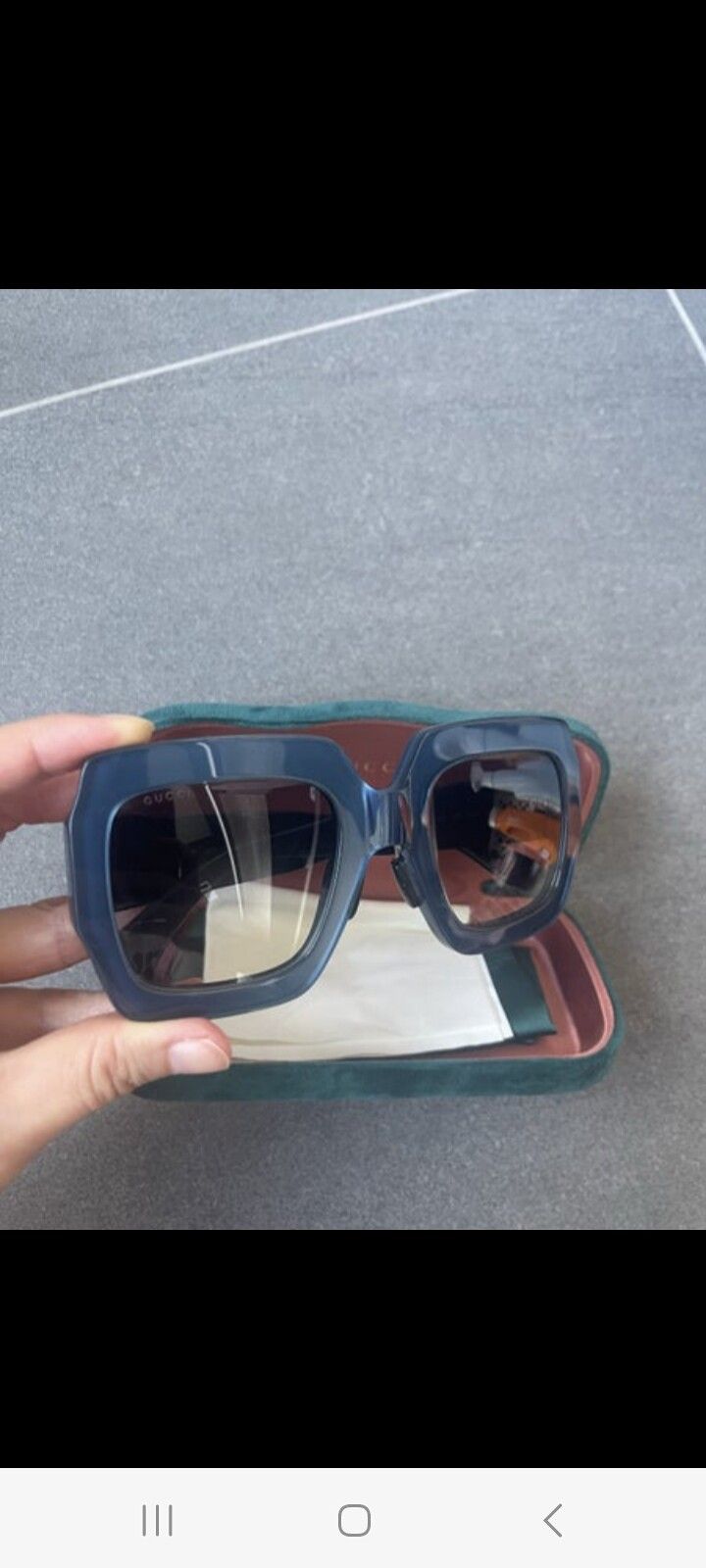 GUCCI Blue Frame Sunglasses