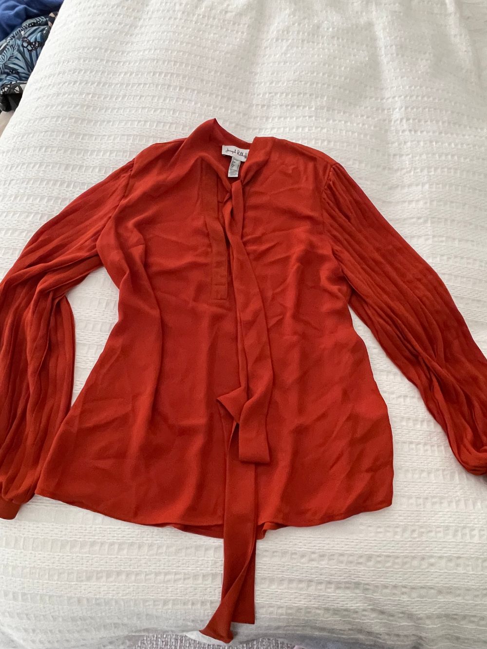 Joseph Ribkoff Red Tie Neck Blouse