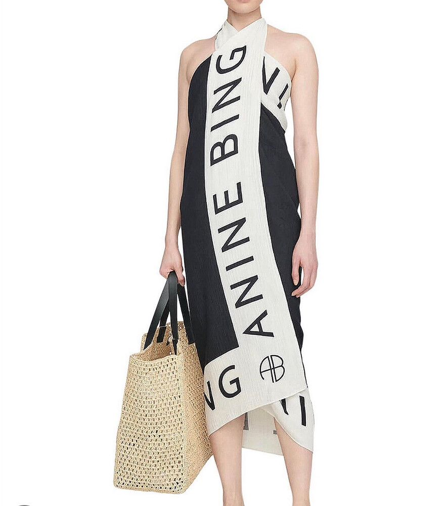 Anine Bing Praia Black & Cream Sarong