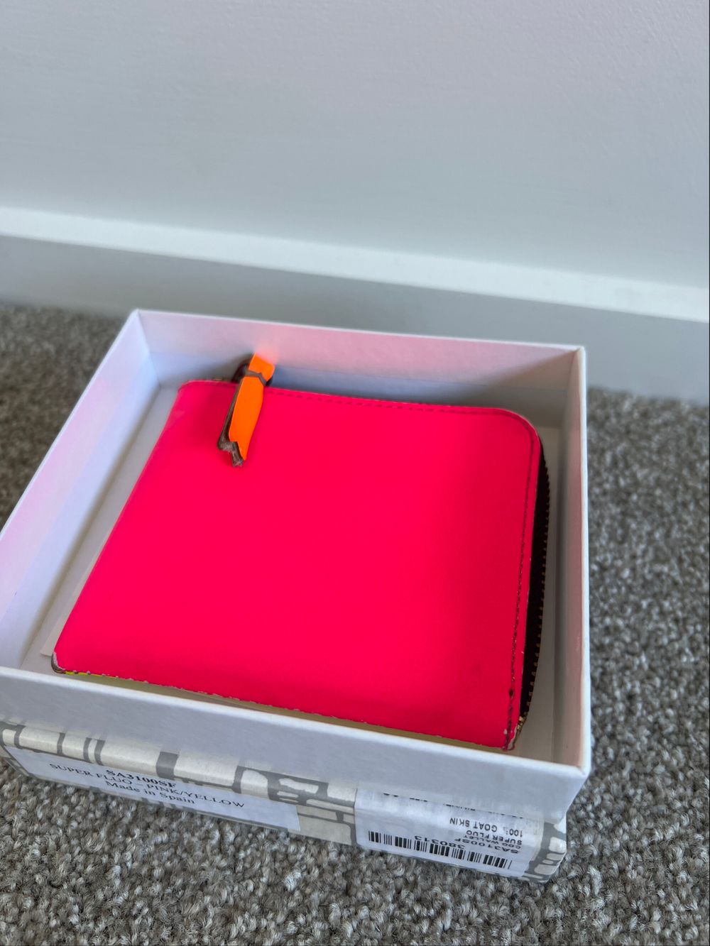 Comme des Garçons Pink and Yellow Wallet