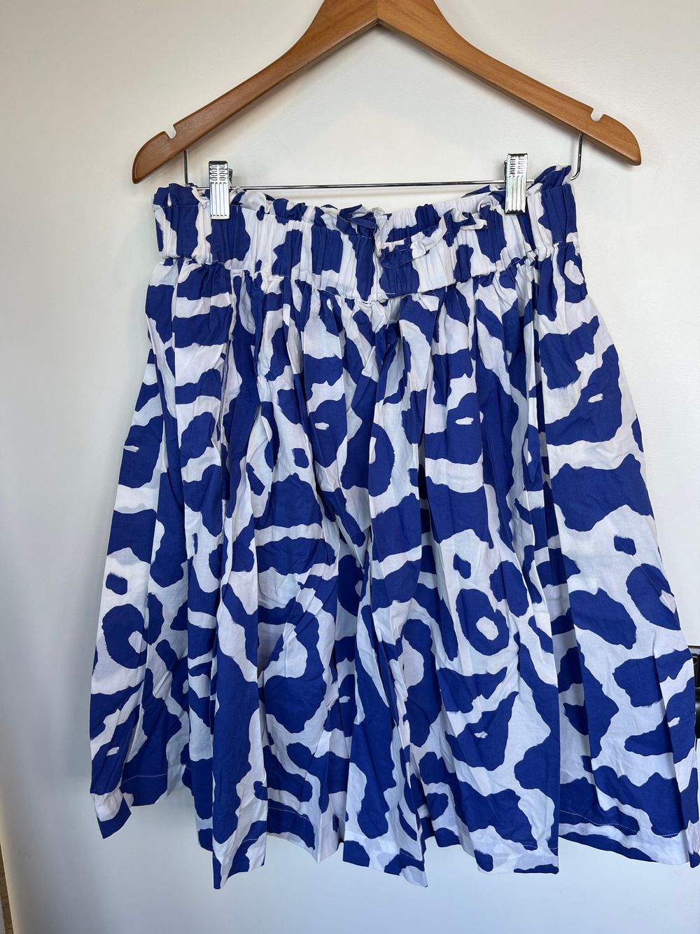 Gorman Blue & White Print Midi Skirt sz 14