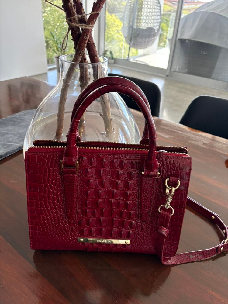 embossed leather bag