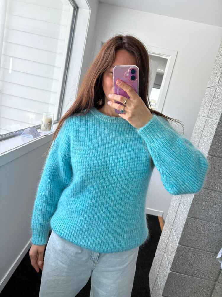 Blue Knit Mohair Jumper
